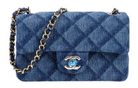 CHANEL Classic Flap CF Denim Mouth Cover Bag Crossbody Bag Shoulder Bag Women's Blue