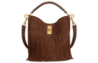 CELINE 16 Suede Calfskin Shoulder Bag Crossbody Bag Handbag Women's Brown