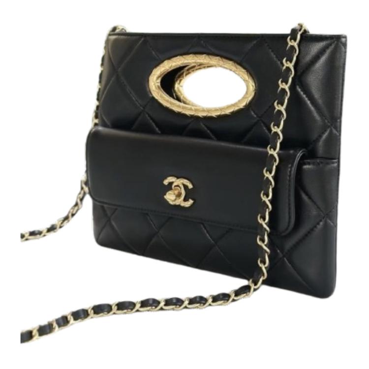 CHANEL Leather Shoulder Bag, Crossbody Bag, Handbag Women's Black