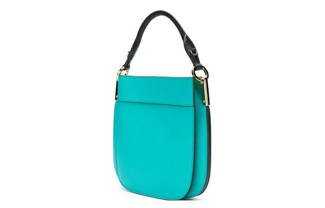PRADA Calfskin Tote Bag Shopping Bag Portable Crossbody Bag Shoulder Bag Small Size Women's Jade Blue
