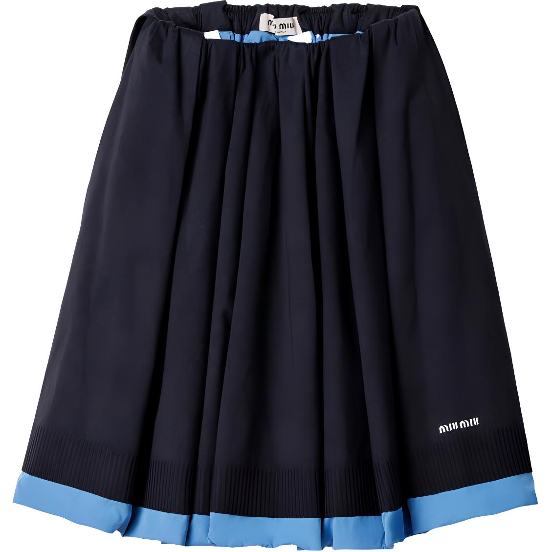 MIU MIU Jacquard Logo Poplin Knit Skirt