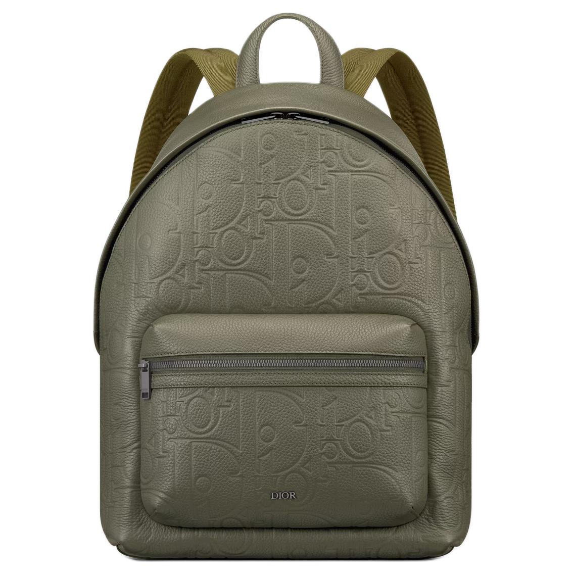 DIOR Grained Calfskin Backpack Men's Khaki