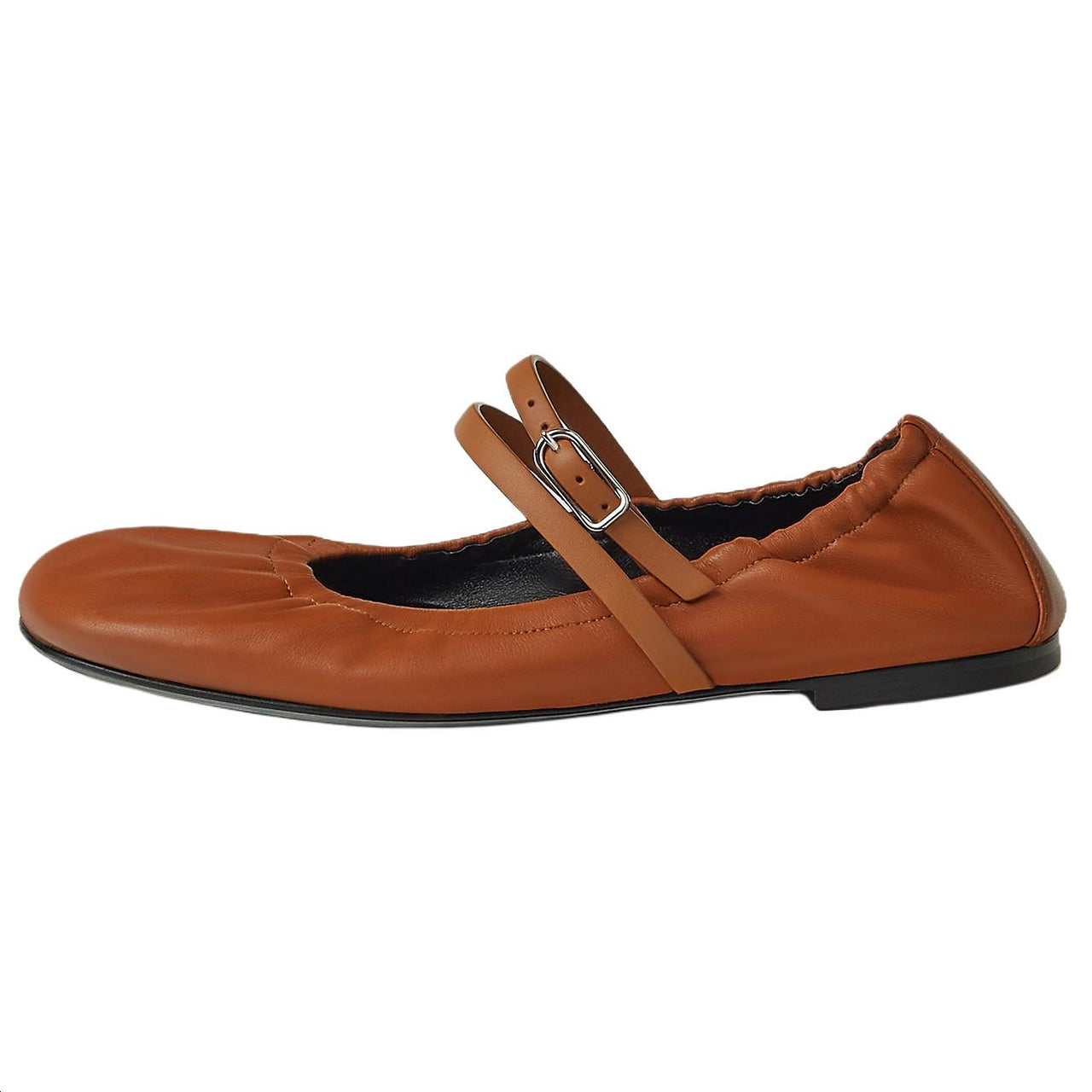 HERMES Jolly Mary Jane Shoes Women's Chestnut Brown