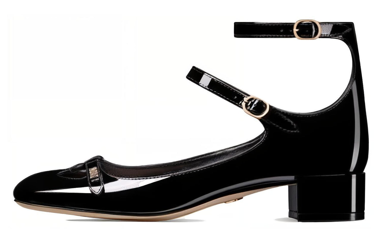DIOR Aime Dior Chunky Heel High Heels 3cm Women's Black