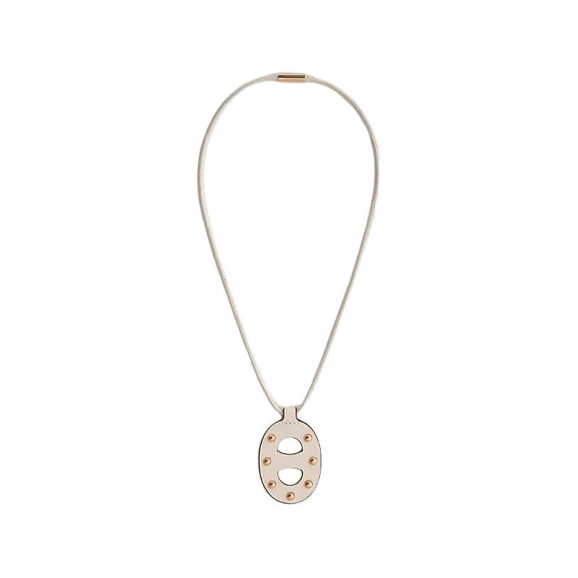 HERMES Calfskin Pendants Women's Brown/White/Black