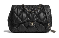 CHANEL Classic Flap CF Calfskin Flap Bag, Chain Bag, Crossbody Bag, Shoulder Bag Regular Women's Black
