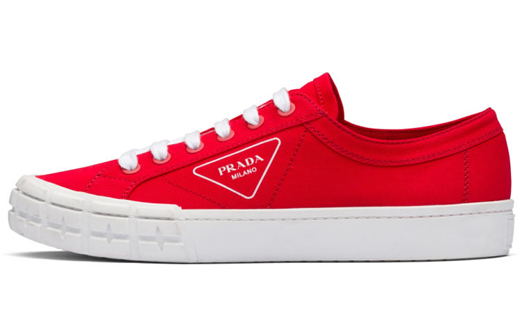 PRADA Wheel Skateboard Shoes Men Low-Top Red