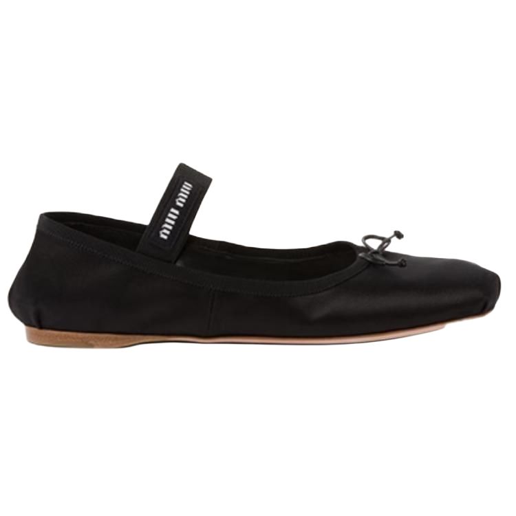 MIU MIU Flat Mary Jane Shoes Women's Black