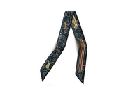HERMES Silk Scarves Unisex Black