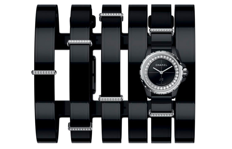 CHANEL Wrist Watch Quartz Movement Stainless Steel Genuine Leather Strap 19mm Black Dial Women's