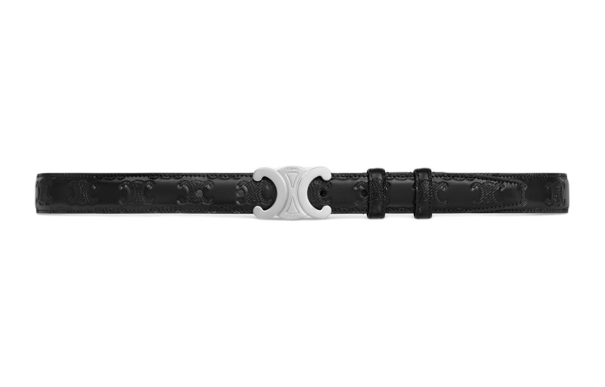 CELINE Medium Triomphe Belt In Taurillon With Triomphe Embossed