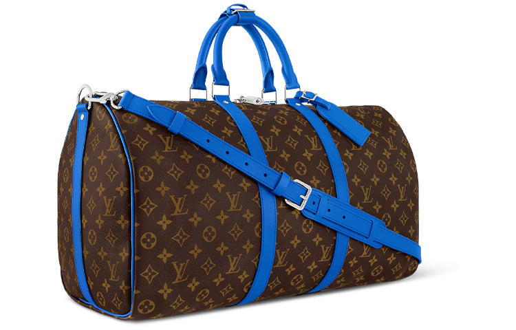 LOUIS VUITTON Keepall Travel Bags Blue & Brown