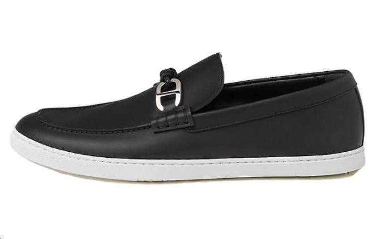 HERMES Chaine D'Ancre Loafers Men's Black