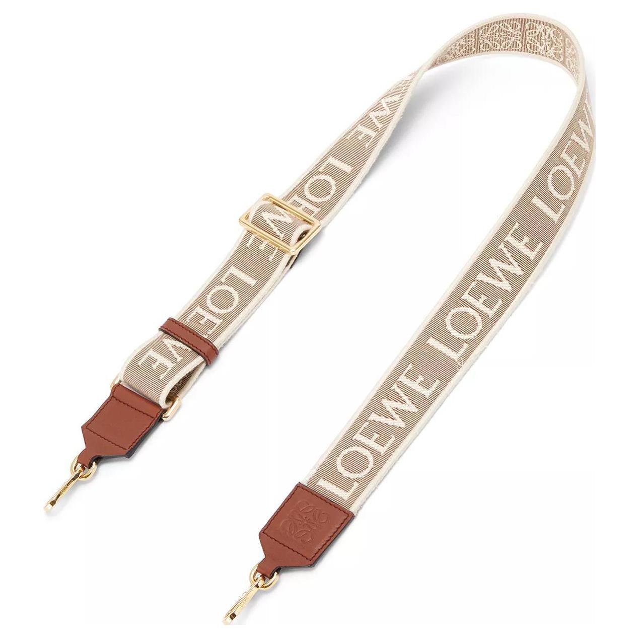 LOEWE Jacquard Fabric With Cow Leather Shoulder Strap Bag Strap Bag Strap Women's Natural/Tan