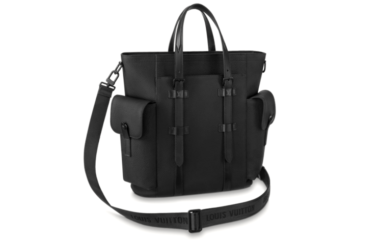 LOUIS VUITTON CHRISTOPHER Cow Leather Handbag, Shoulder Bag Unisex Black