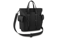 LOUIS VUITTON CHRISTOPHER Cow Leather Handbag, Shoulder Bag Unisex Black