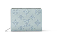 LOUIS VUITTON Cow Leather Wallet Women's Light Blue