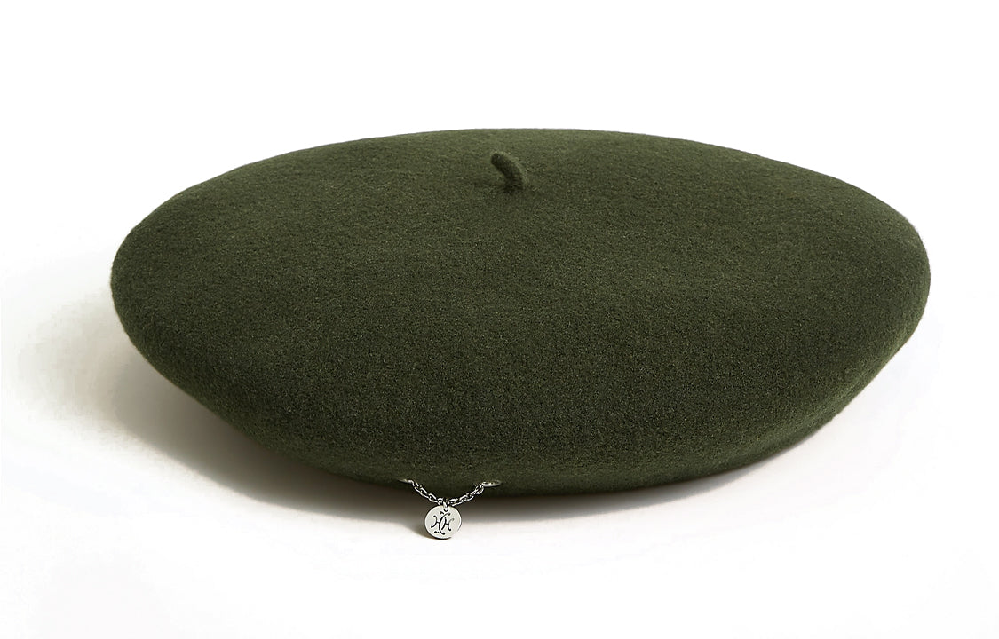 HERMES Berets Women's Olive Green