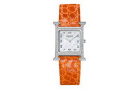 HERMES Heure H Wrist Watch Quartz Movement Genuine Leather Strap 21*21mm White Dial Women's Watch W046516WW00