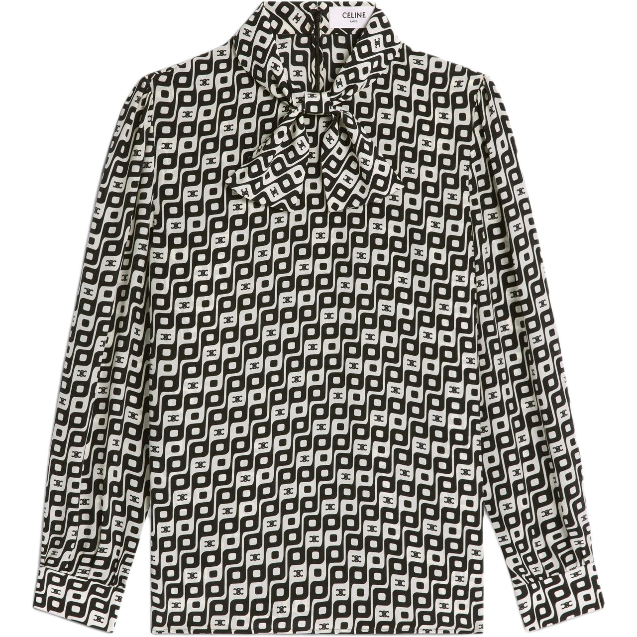 CELINE Lavaliere Blouse With Bow In Silk