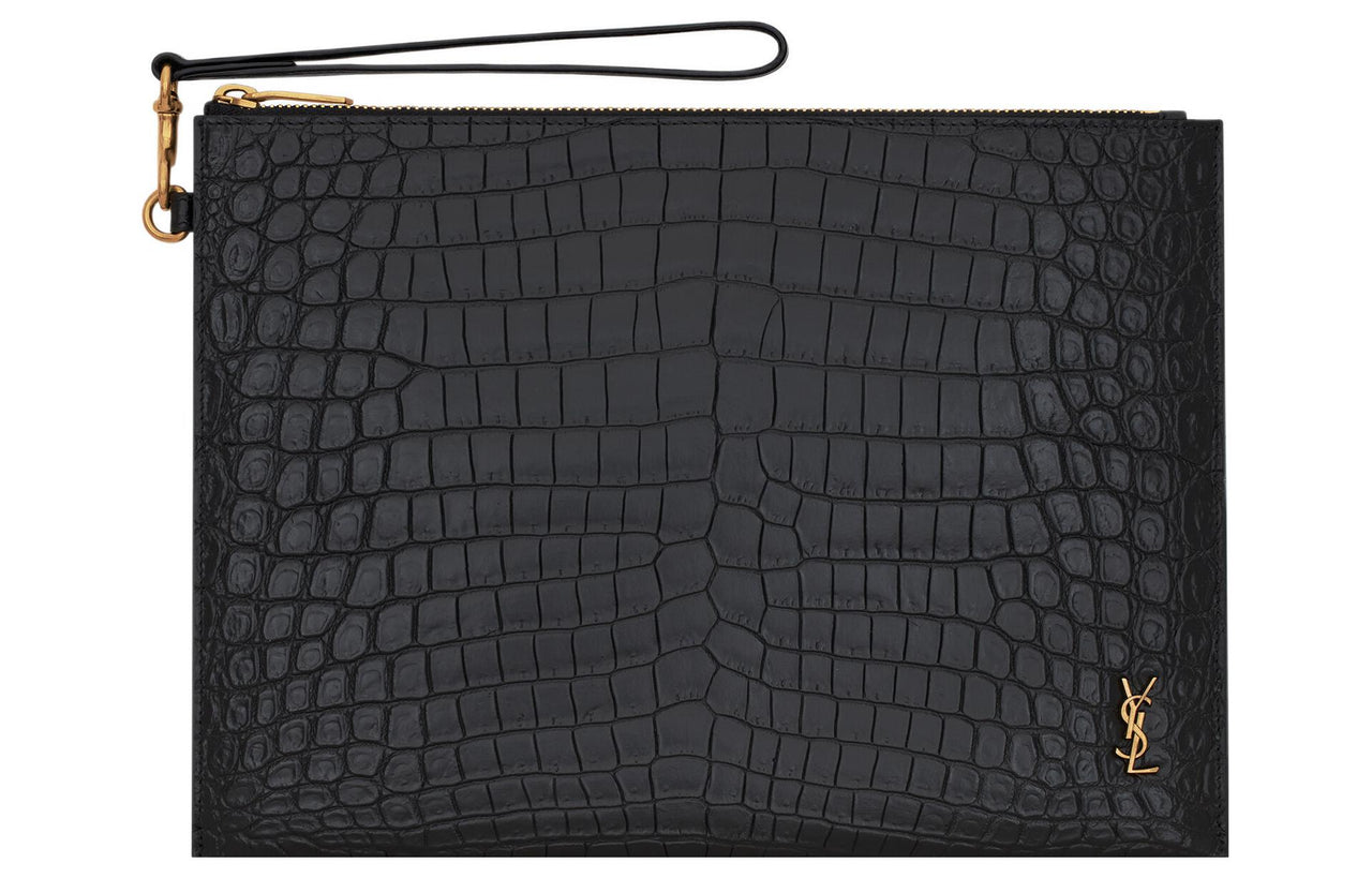 SAINT LAURENT Cow Leather Clutch Regular Men's Black