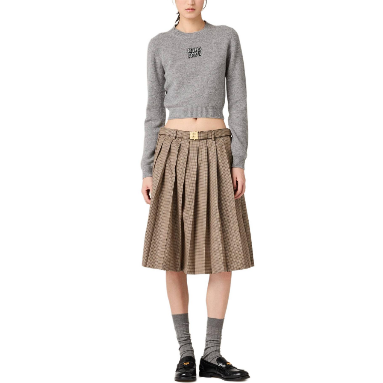 MIU MIU SS24 Cashmere Sweater Women's Gray