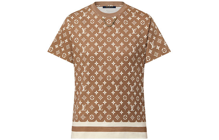LOUIS VUITTON Stripe Accent Monogram T-Shirt