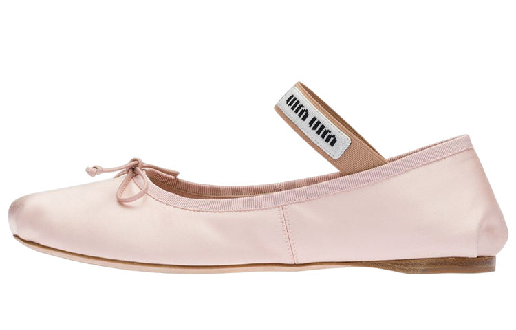 MIU MIU Logo Strap Ballet Flats