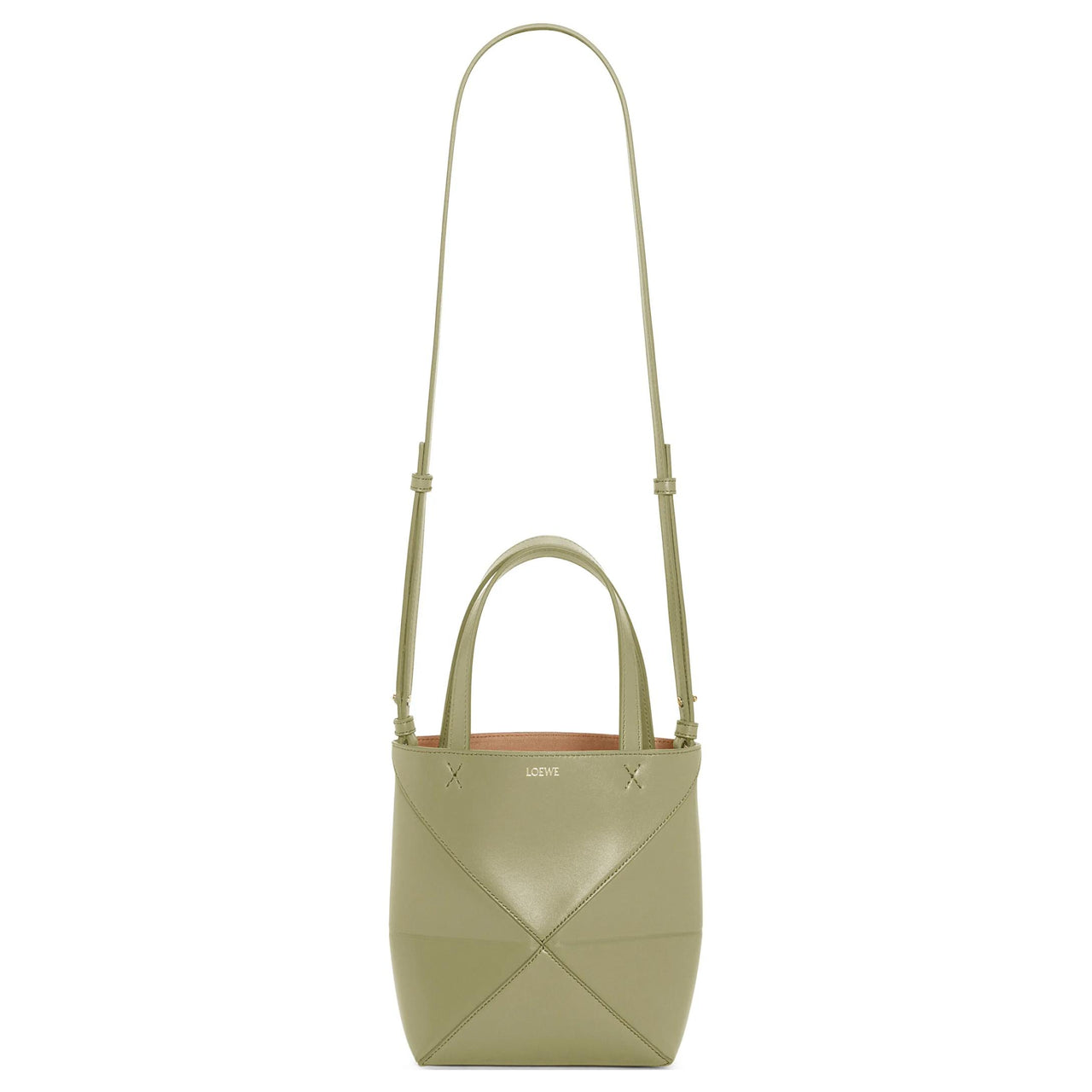 LOEWE Shiny Cow Leather Tote Bag, Shopping Bag, Handbag Mini Women's Eucalyptus Green