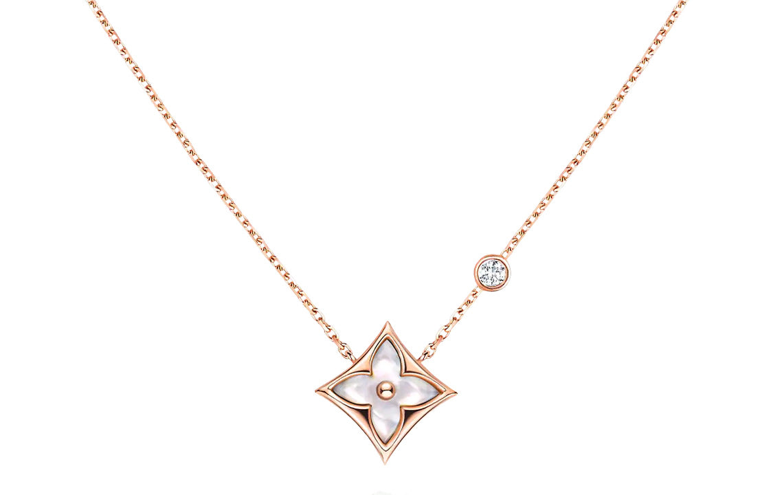 LOUIS VUITTON Color Blossom Bb Star Pendant Pink Gold White Mother-of-Pearl And Diamond