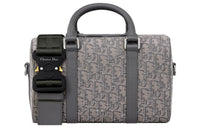 DIOR Lingot Monogram All Over Print With Grain Cow Leather Shoulder Bag, Crossbody Bag, Handbag Men's Dark Gray