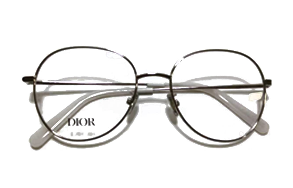 DIOR Alloy Irregular Shape Eyeglass Frames Unisex Silver