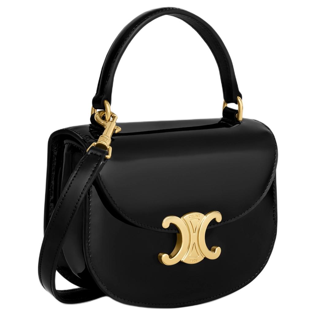 CELINE Besace Calfskin Handbag, Shoulder Bag, Crossbody Bag Mini Women's Black
