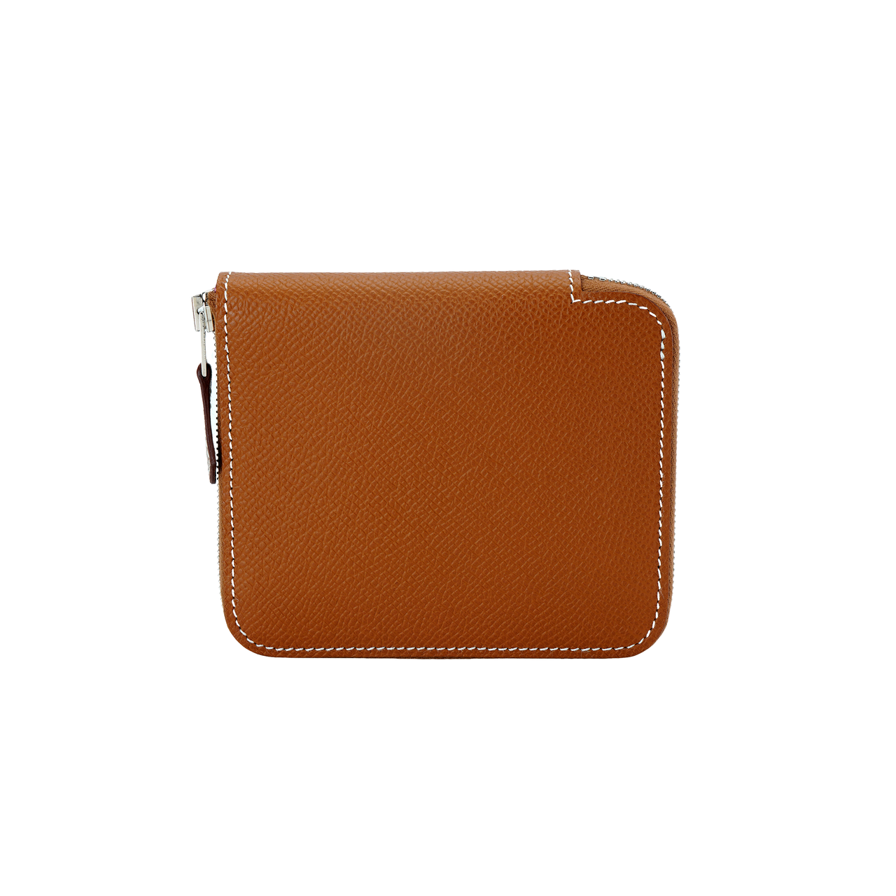 HERMES Silk'In Epsom Calfskin With Barénia Calfskin Wallet Regular Unisex Gold & Blackcurrant