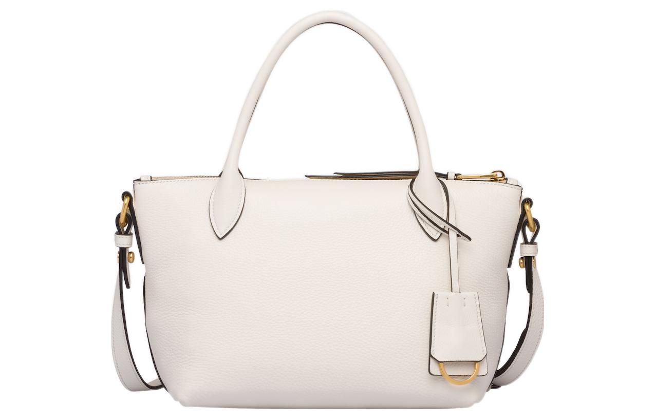 PRADA Calfskin Leather Crossbody One Shoulder Handbags Women's White