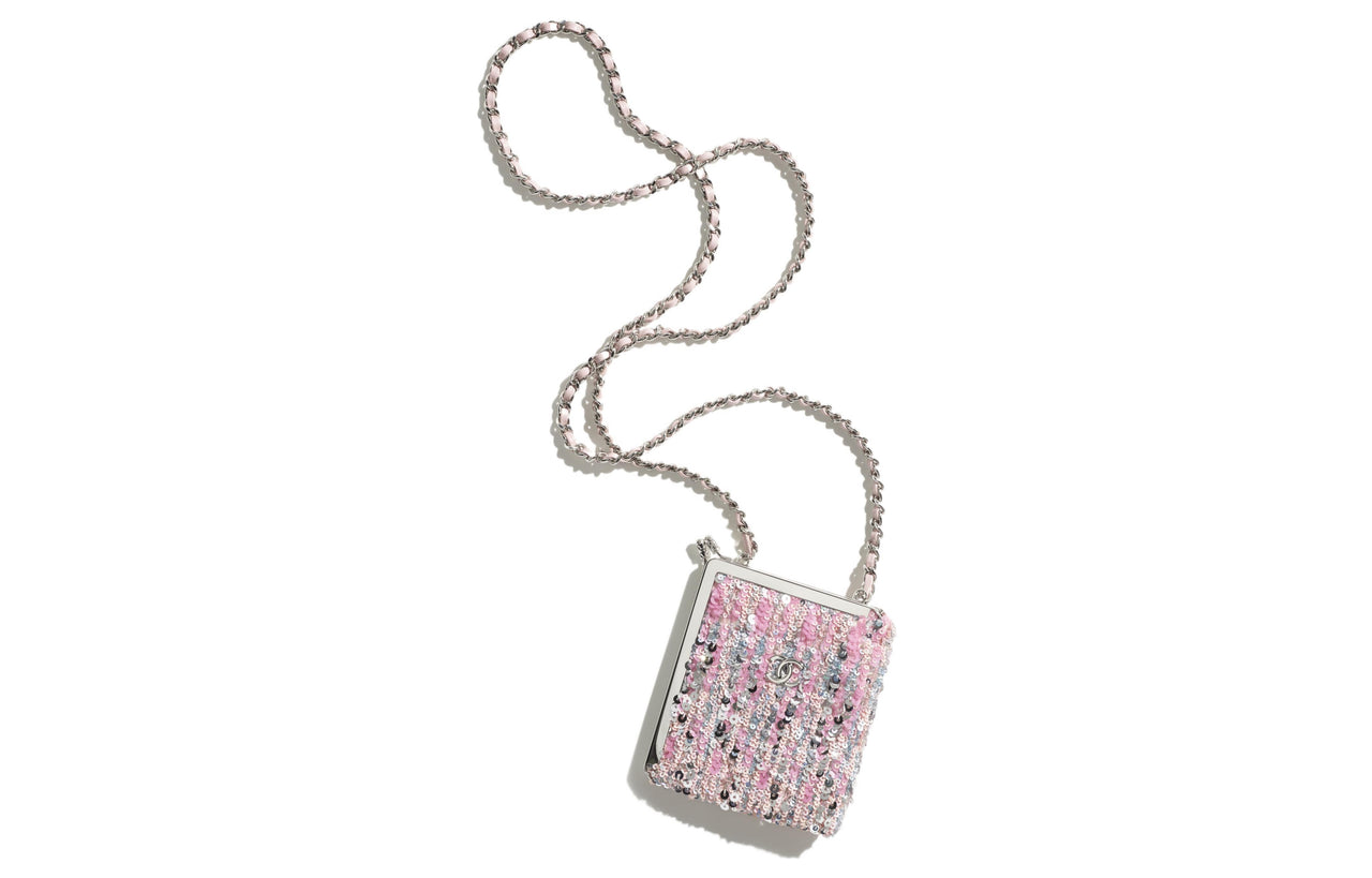 CHANEL Metal Handbag, Shoulder Bag, Crossbody Bag Women's Pink/Silver