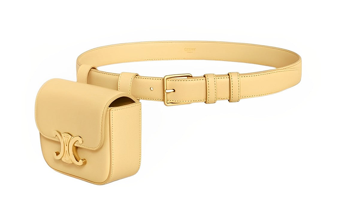CELINE Leather Belts Women's Yellow
