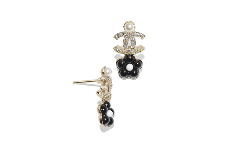 CHANEL Earrings Women's Black