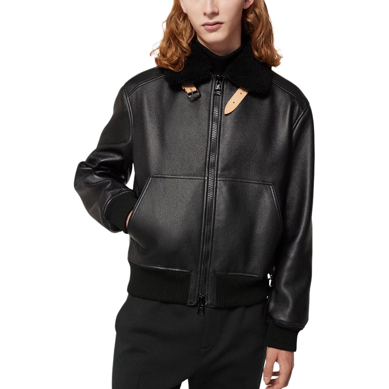LOUIS VUITTON Leather Aviator Jacket