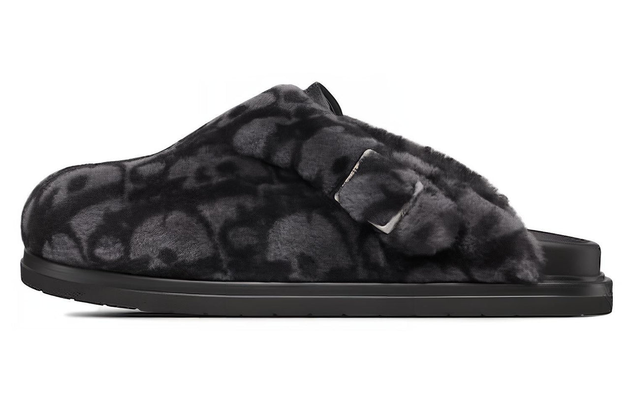 DIOR Aqua Mule DIOR Oblique Shearling Grey