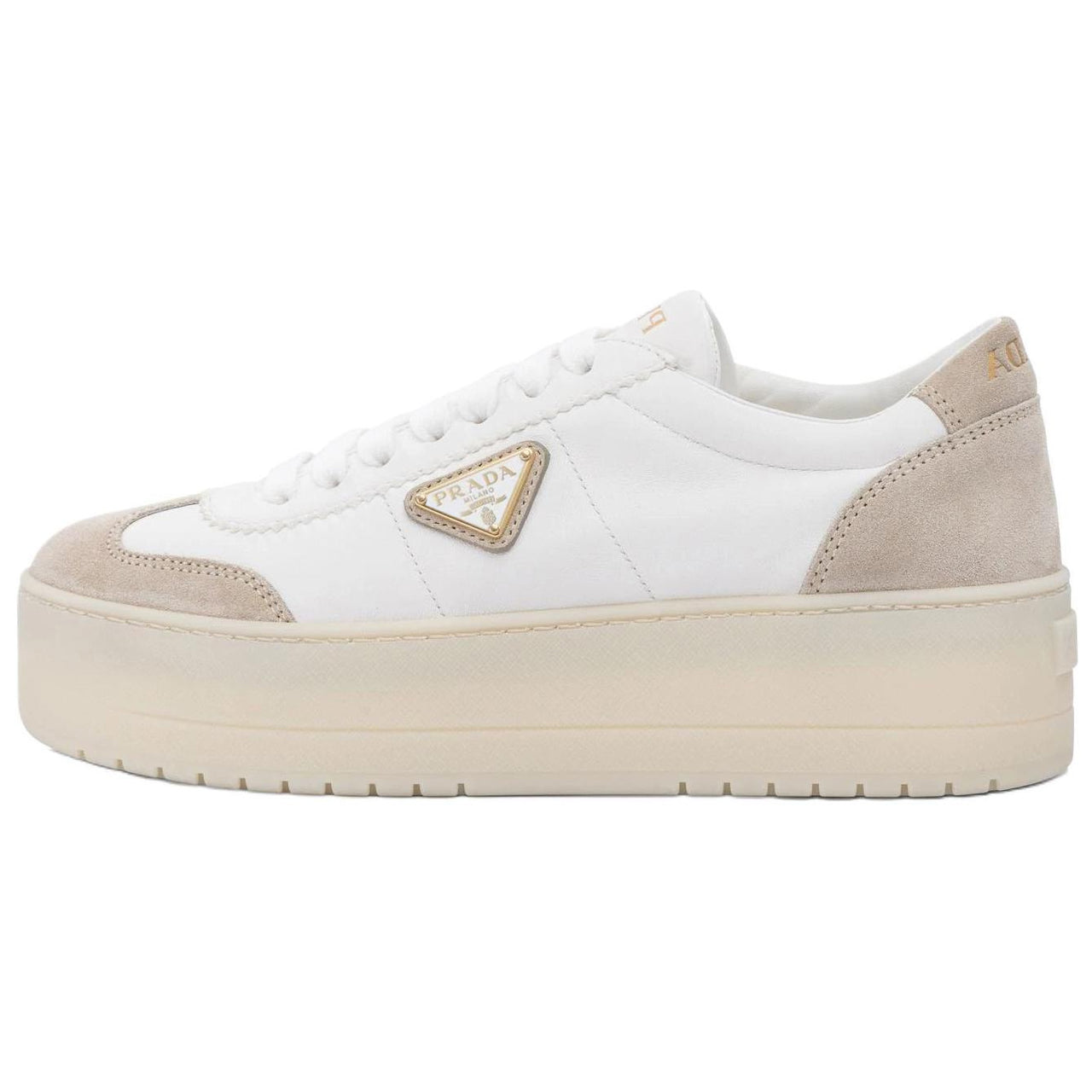 PRADA Downtown Low Top Skateboard Shoes Women's Beige