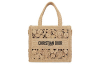 DIOR BookTote Raffia Grass Tote Bag, Shopping Bag, Handbag Trumpets Women's Natural