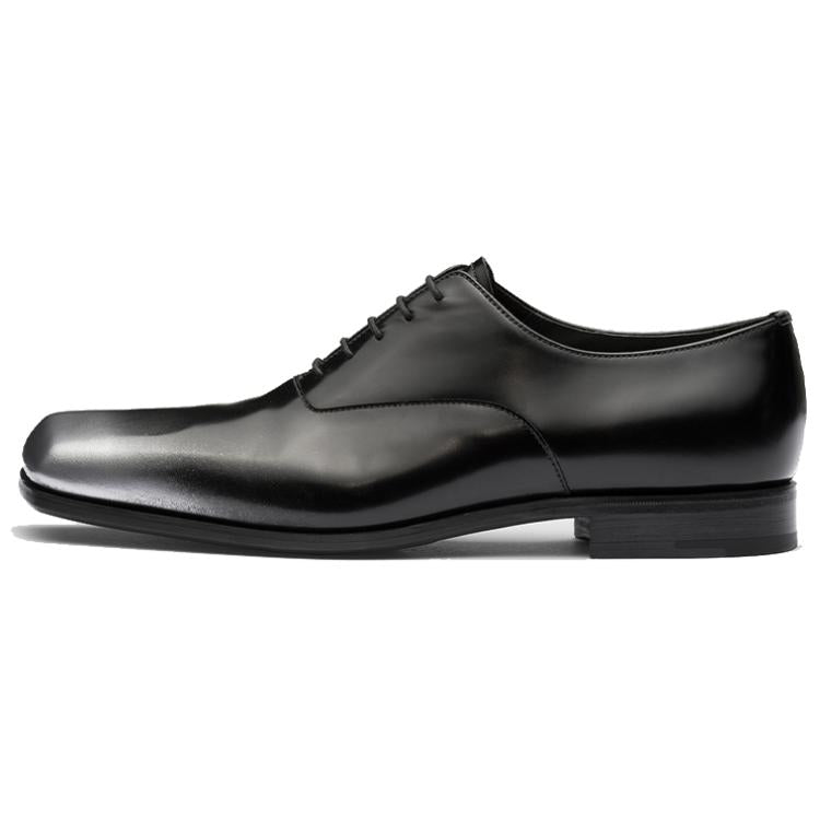 PRADA Casual Leather Shoes Men's Black Silver