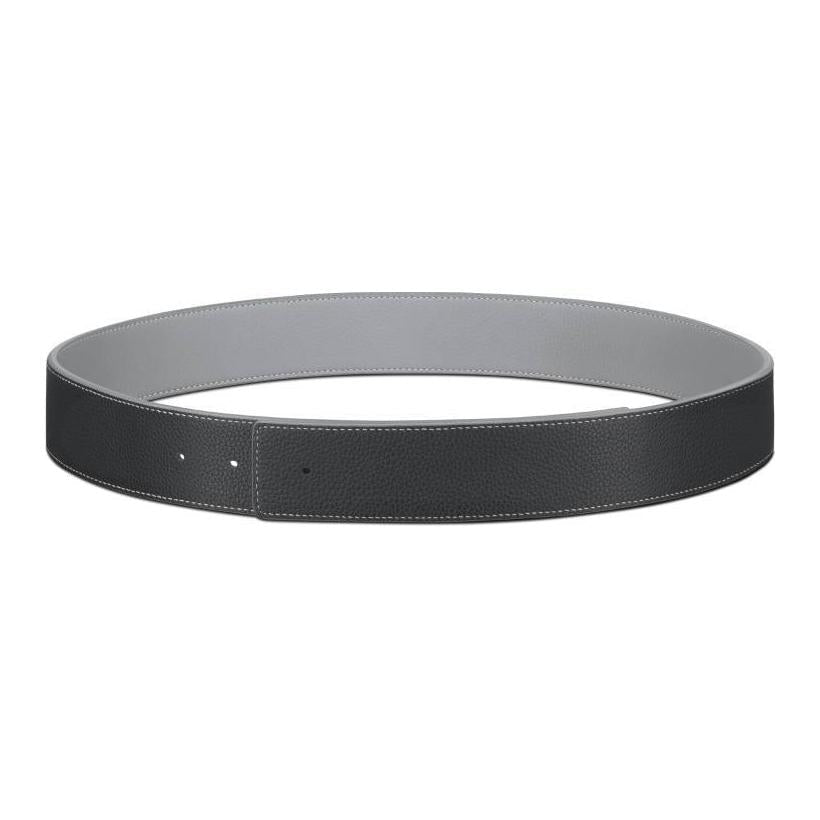 DIOR Cow Leather Belt Men's Gray Width 4CM