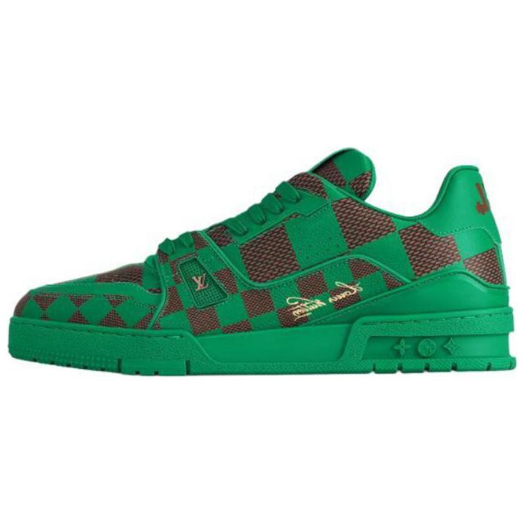 LOUIS VUITTON Trainer Low-Top Skateboard Shoes Unisex Green