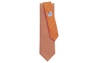 HERMES Ties Men Orange/Sky Blue/Gray