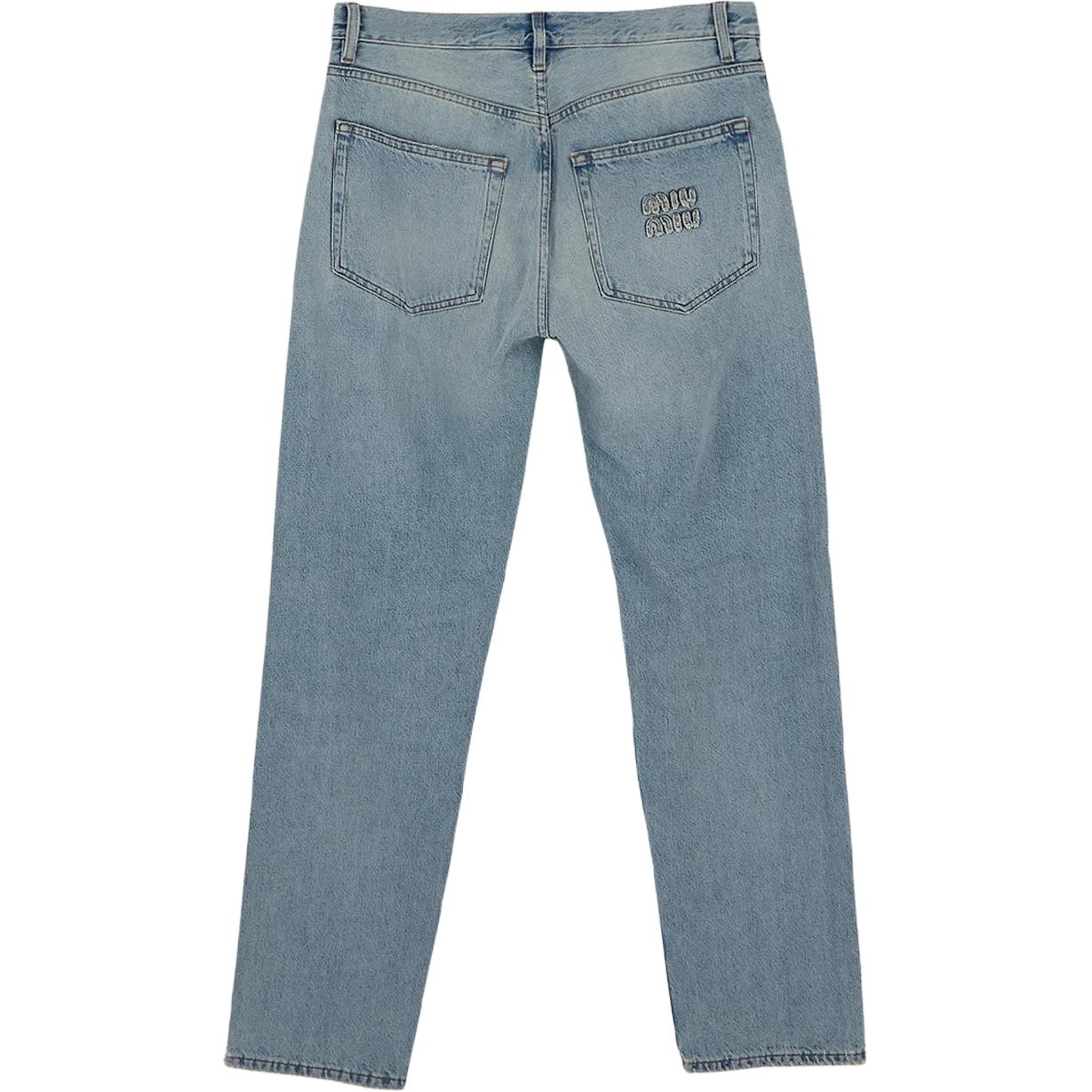 MIU MIU Logo Patch Jeans 'Indigo'
