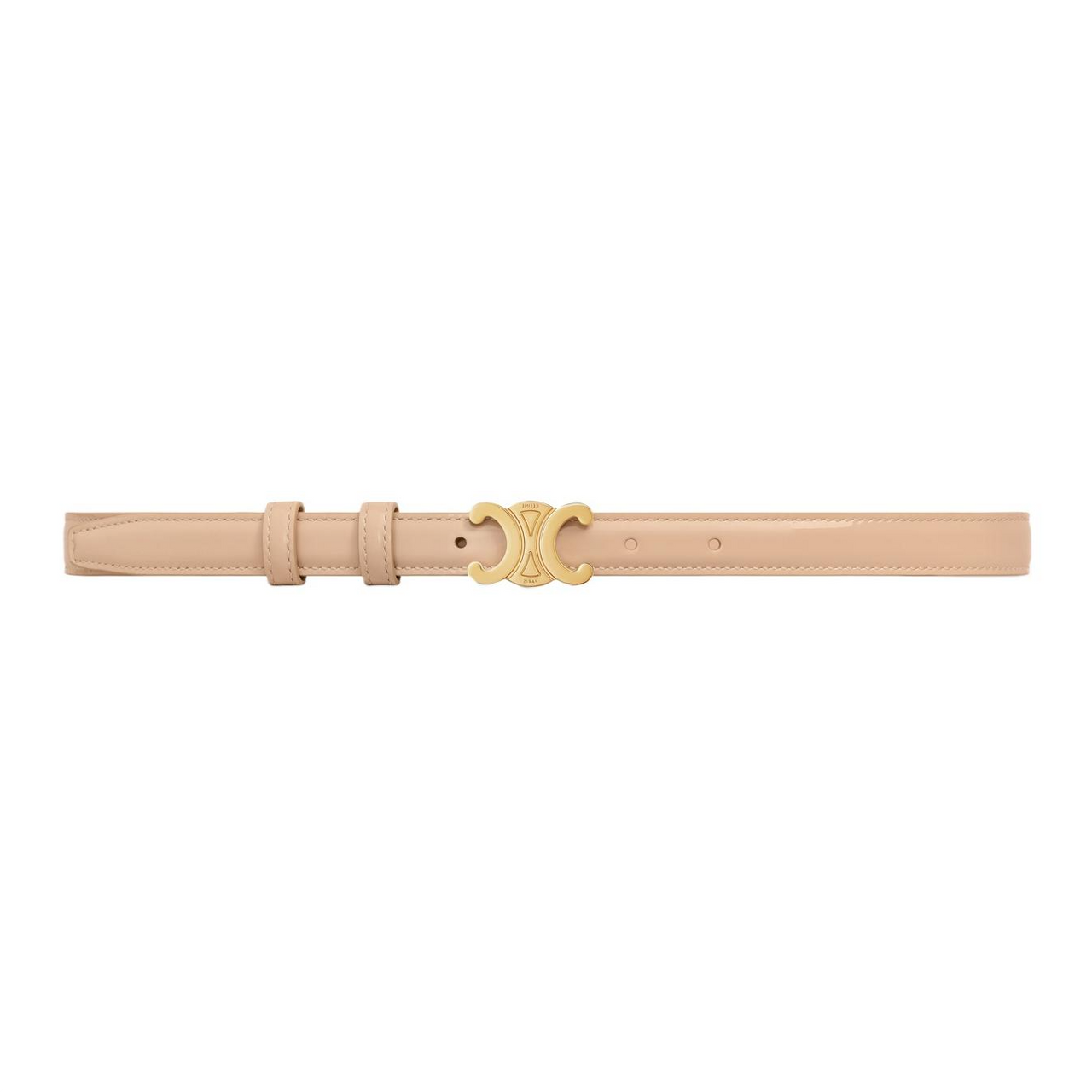 CELINE Small Triomphe Belt In Patent Taurillon