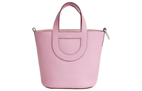 HERMES In The Loop Clemence Bullhide With Swift Calfskin Basket Bag Pig Nose Bucket Bag Handbag Women's Mallow Purple