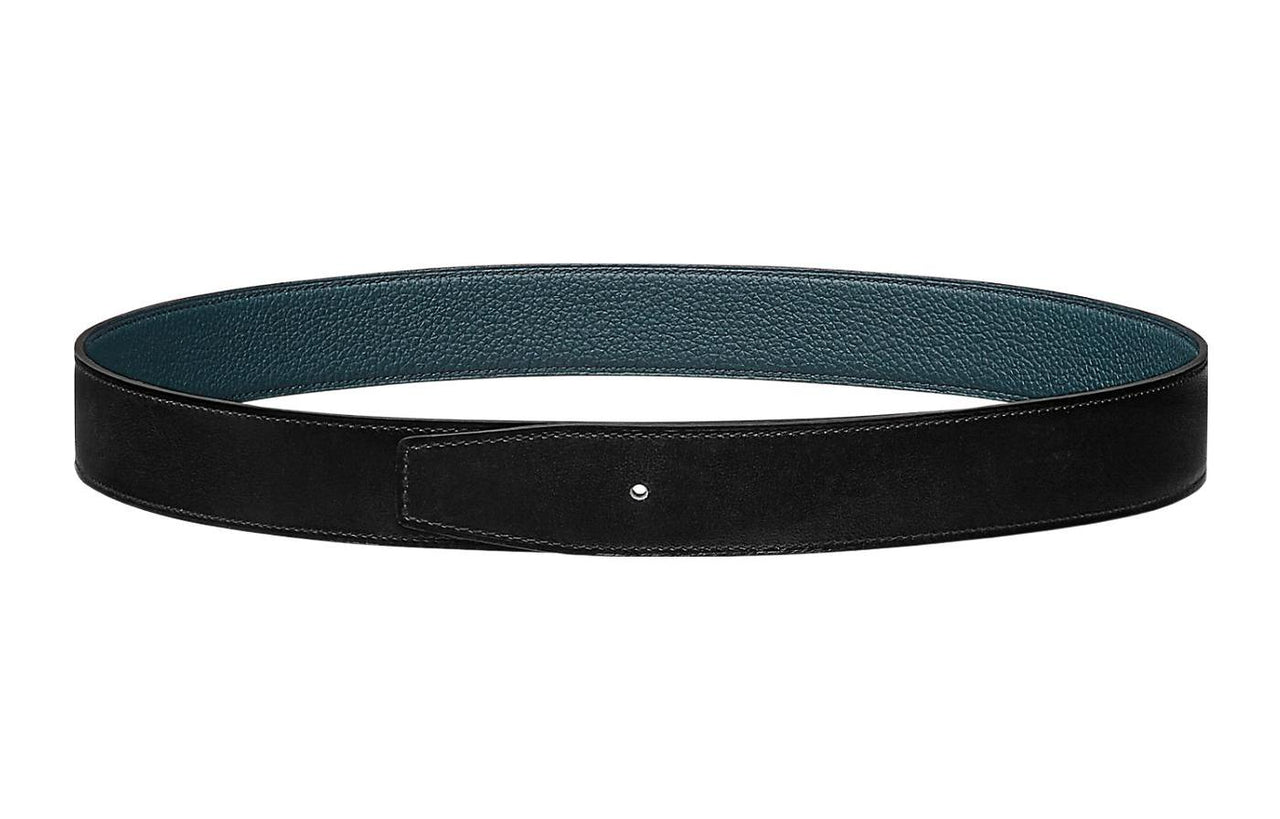 HERMES Leather Belts Women's Black/Dark Blue